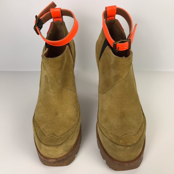 Hunter Booties UK Ochre Suede Ankle Strap RARE - Picture 4 of 9